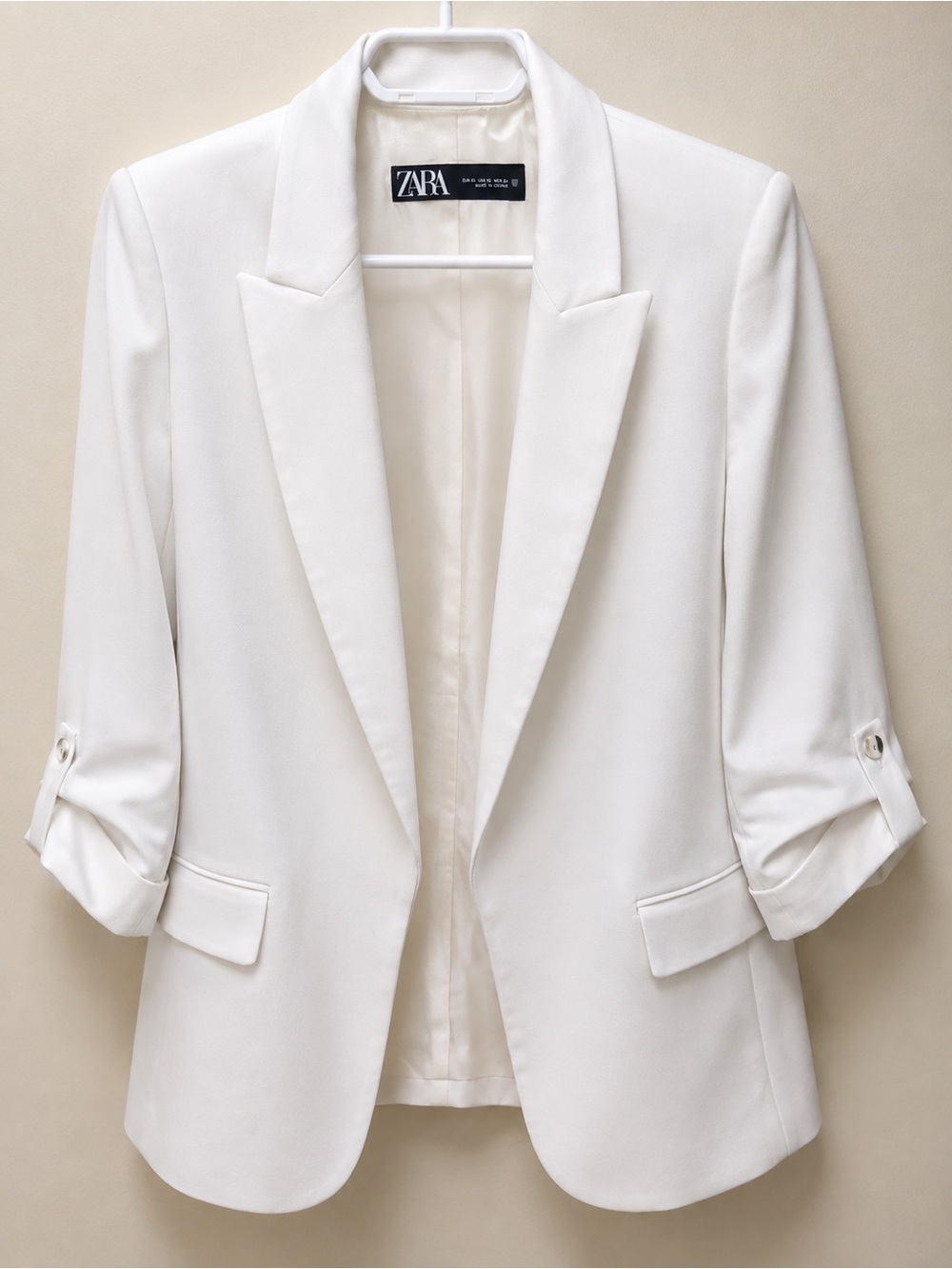 Zara Off-White Women's Tailored Blazer